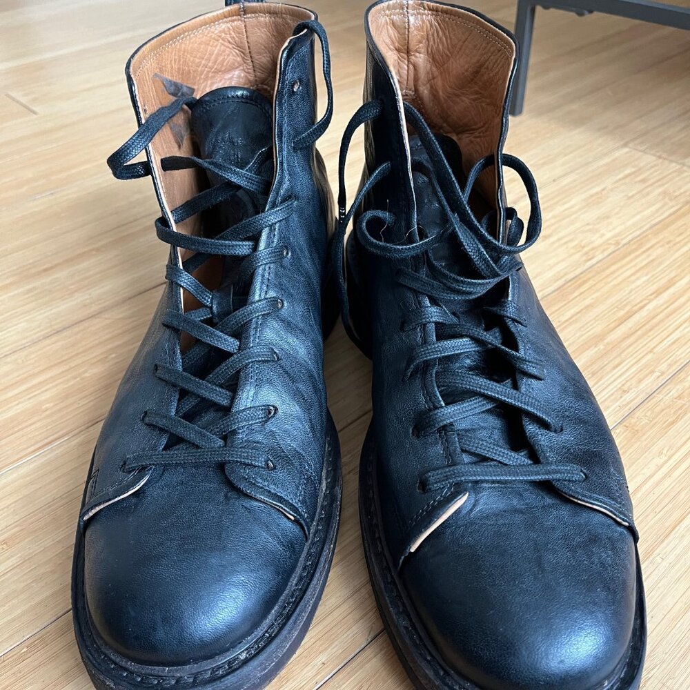 John Varvatos Trooper Essex Black Boots EUC 12